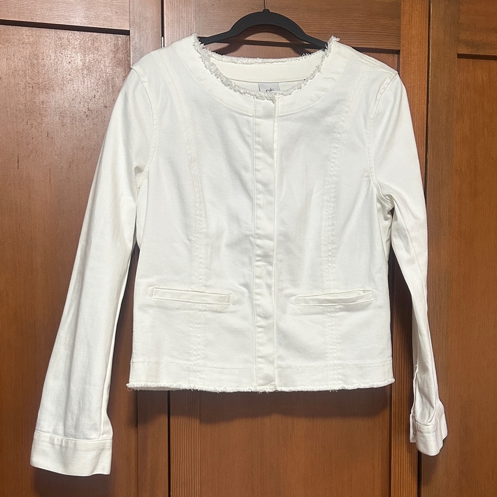 CAbi White Jean Jacket
